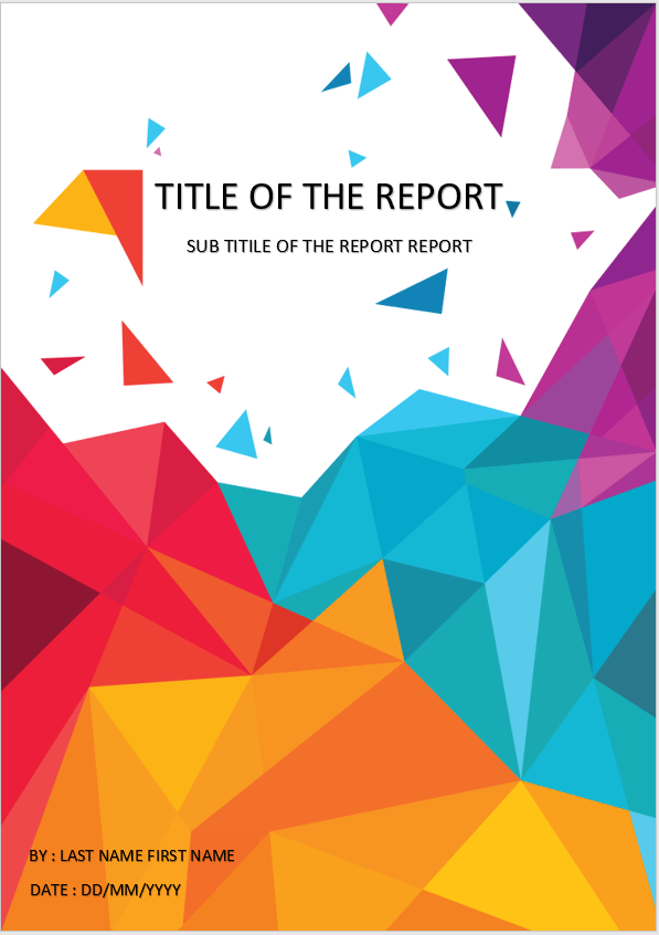 Cover Page Download Template For MS Word Geometric Shapes Cover