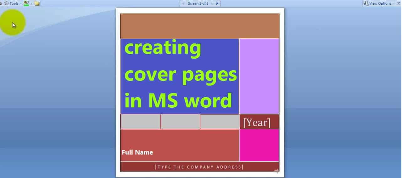 blog cover pages portada word