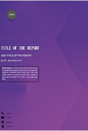 Purple hexagon cover page