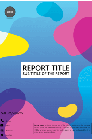 Colorful spilled shapes cover page template for word