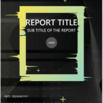 Black square Glitch Cover page template for word office